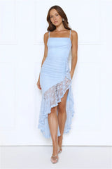 Starlet Glow Lace Midi Dress Blue
