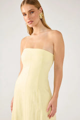 Perfect Stranger Menorca Strapless Maxi Dress Yellow