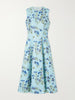 Floral-print faille midi dress