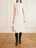 Draped wool-blend turtleneck midi dress