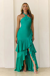 Signature Lady Halter Maxi Dress Green