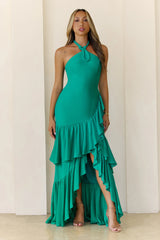 Signature Lady Halter Maxi Dress Green