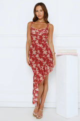 Cherry Notes Midi Dress Red