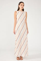 Perfect Stranger Palermo Boat Neck Stripe Maxi Dress Multi Stripe