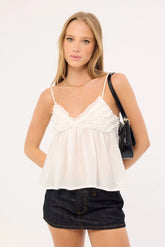 Perfect Stranger Klara Frill Cami Top White
