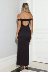 The Grand Entrance Off Shoulder Maxi Dress Navy