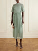Crystal-embellished silk midi dress