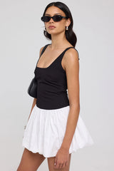 Luck & Trouble Paige Bubble Mini Dress White