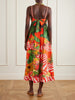 Fruit Trolley printed cotton midi dress