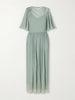 Crystal-embellished silk midi dress