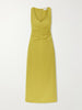 Noemi gathered recycled-crepe midi dress