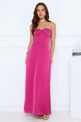 Dressed To Daydream Strapless Maxi Dress Pink
