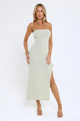 Tidal Glow Strapless Maxi Dress Green