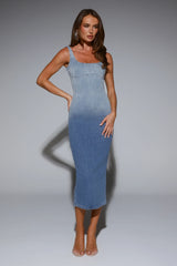DNM Denim Destination Midi Dress Blue