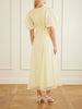 Ophelia lace-trimmed crinkled-satin midi dress