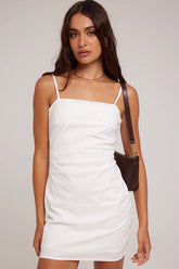 Perfect Stranger Sofia Tucked Mini Dress White