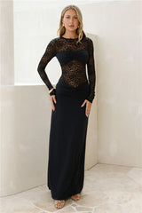 Larna Sleeved Maxi Dress Black