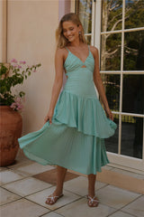 Effortlessly Extra Midi Dress Sage
