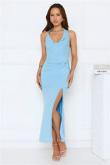 Sunbeam Spin Halter Maxi Dress Blue
