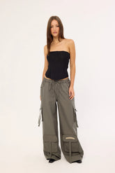 Neovision Stealth Pocket Wide Leg Cargo Pant Charcoal