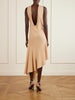 Asymmetrical jersey-crepe midi dress