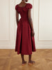 Quinley shirred organic cotton-voile midi dress
