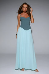 Sleek Society Maxi Dress Teal