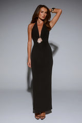 Leading Lady Luxe Halter Maxi Dress Black