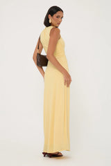 Perfect Stranger Rosewood High Neck Maxi Dress Lemon