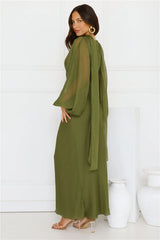 Once A Stylist Maxi Dress Khaki