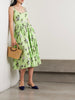 Eglantine belted gathered floral-print cotton-poplin midi dress