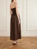 Shirred organic cotton midi dress
