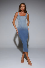 DNM Denim Destination Midi Dress Blue
