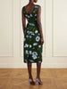 Floral-printed cotton-blend faille midi dress