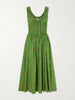 Emmaretta shirred floral-print organic cotton midi dress
