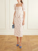 Floral-print silk-satin midi dress