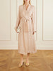 Belted silk-moiré midi dress