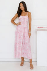 Palm Dreams Midi Dress Pink
