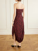 Nayara strapless gathered polka-dot crepe midi dress