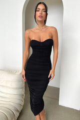 Pearla Midi Dress - Black