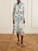 Tiered floral-print cotton midi dress