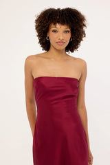 Perfect Stranger Hallie Strapless Maxi Dress Burgundy