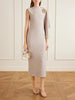 Draped wool-blend knitted midi dress
