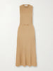 Meier belted ribbed wool and cashmere midi dress