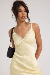 Perfect Stranger Lennie Lace Midi Dress Yellow