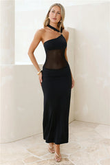 Femme Luxe One Shoulder Maxi Dress Black