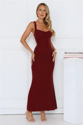 Nine To Shine Maxi Dress Burgundy