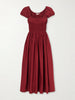 Quinley shirred organic cotton-voile midi dress