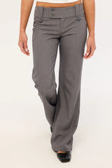 Luck & Trouble Carly Low Rise Boot Cut Pant Grey