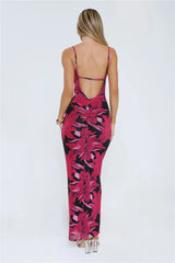 Flower Spark Mesh Maxi Dress Pink
